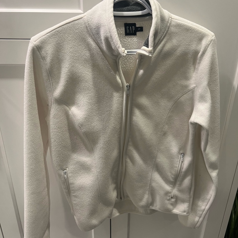 GAP Women's Cream Fleece Utility Jacket